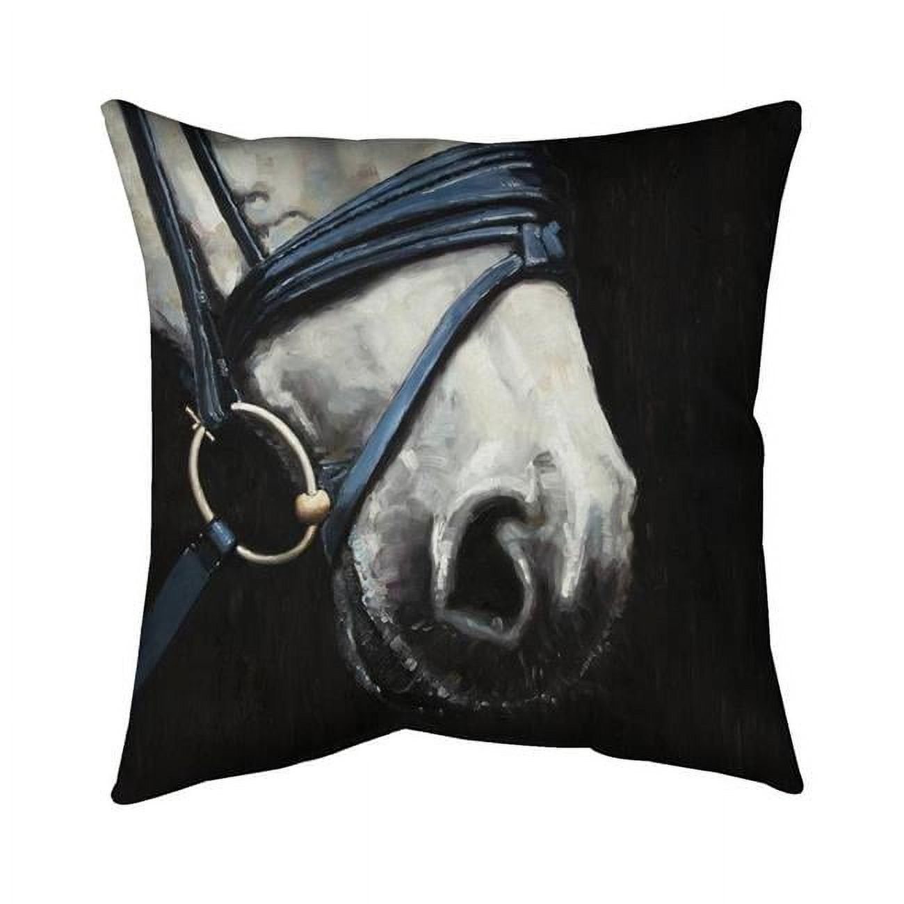 18 x 18 in. Horse with Harness-Double Sided Print Indoor Pillow