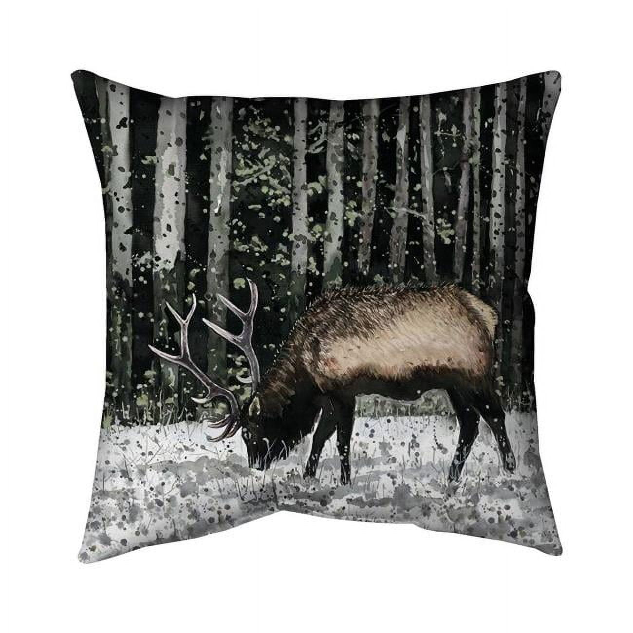 18 x 18 in. Caribou in the Forest-Double Sided Print Indoor Pillow