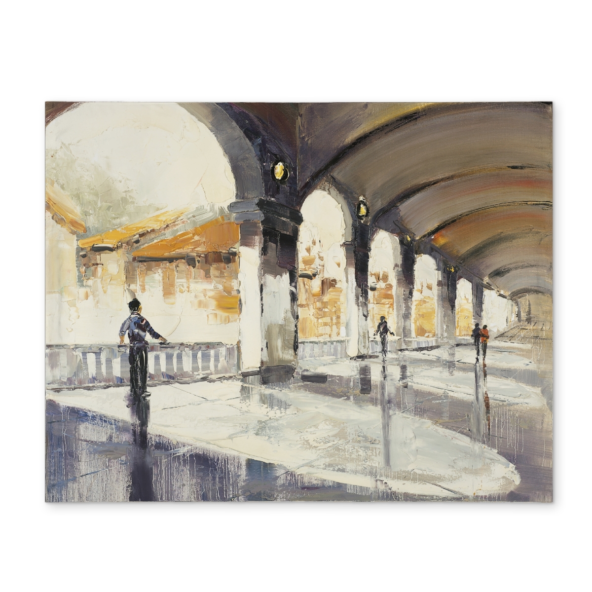 Picture of Begin Home Decor CPPM1418EZXRVJ 14 x 18 in. Contemporary Bedroom Polyester Placemat - People in Spacious Hall