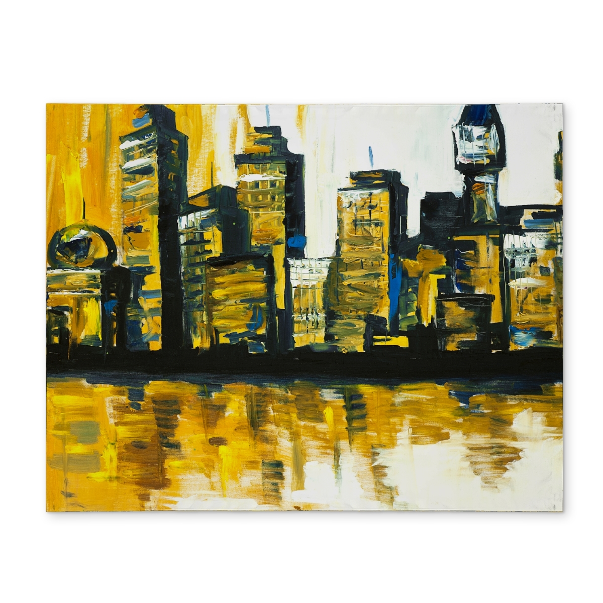 Picture of Begin Home Decor CPPM1418E1KAJC 14 x 18 in. Bedroom Blue Contemporary Polyester Placemat - Yellow City Decor