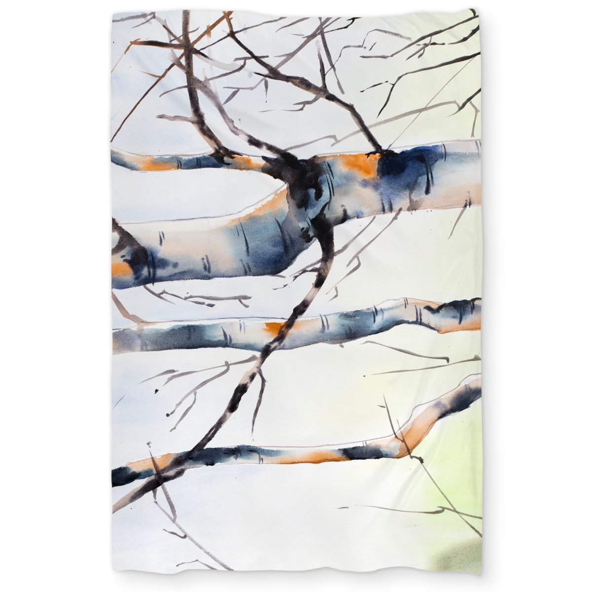 C1DCTXLWC7WP89 Three Small Birch Trees Blue Twin Size Extra Long Duvet Cover - Home Decor
