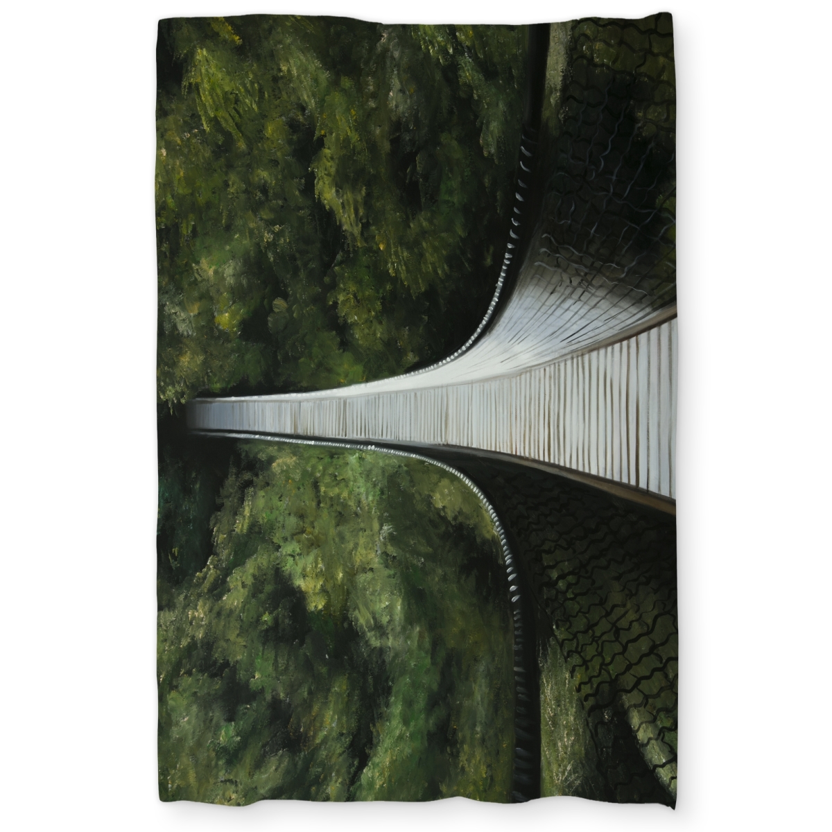 C1DCTXLW6TRQRM Suspended Bridge in the Forest - Trees Modern Twin Size Extra Long Duvet Cover