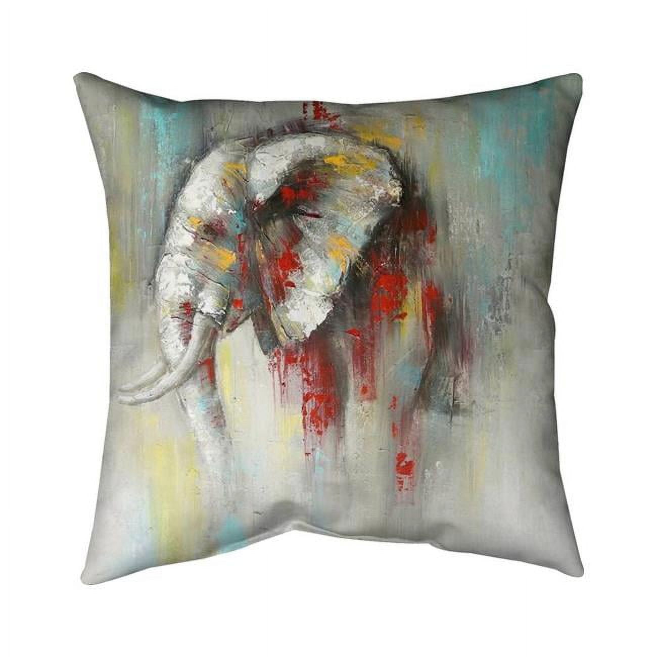 18 x 18 in. Abstract Paint Splash Elephant-Double Sided Print Indoor Pillow