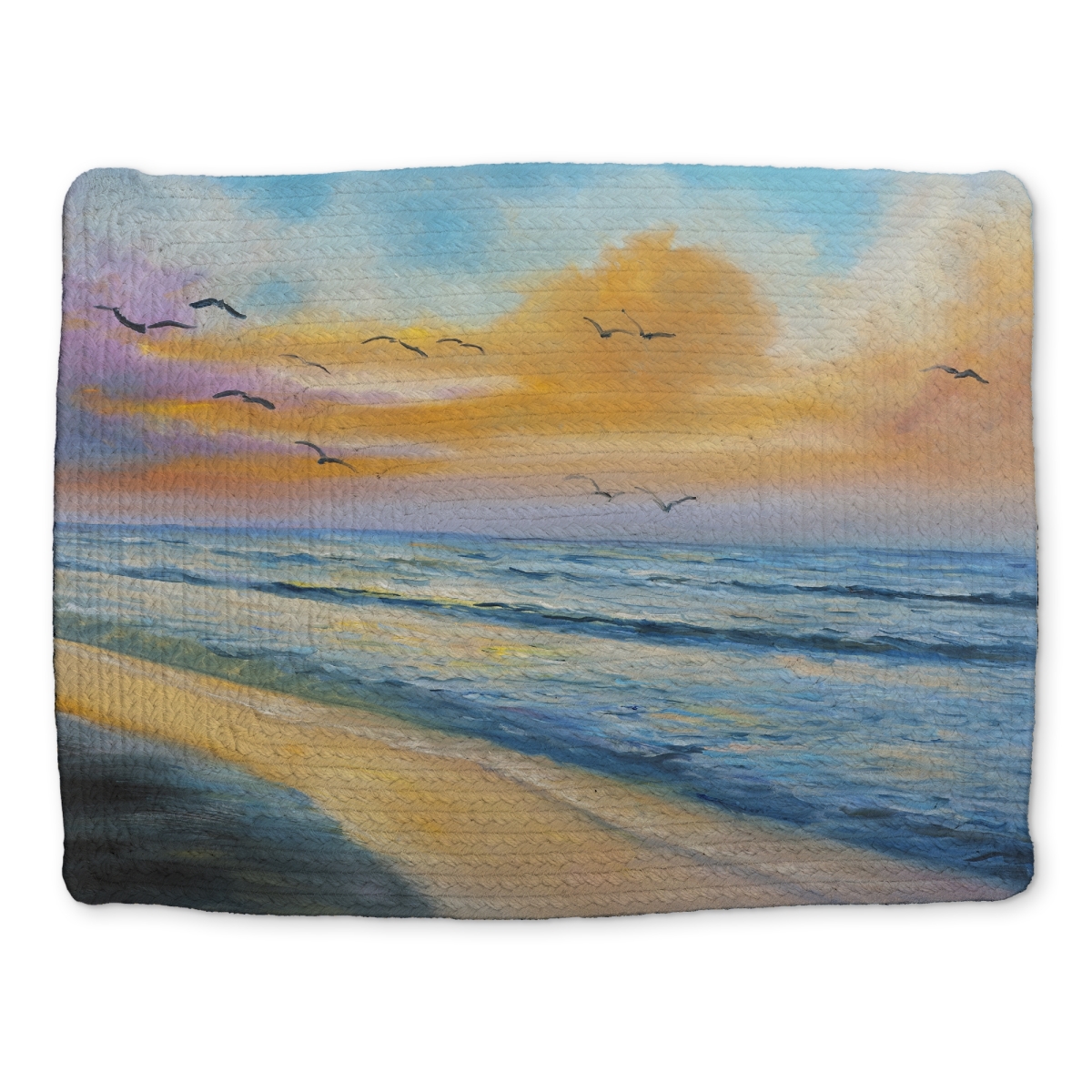 Picture of Begin Home Decor CBPM1418VWER2C 14 x 18 in. Sea Blue Exotic Braided Placemat - Breathtaking Tropical Decor
