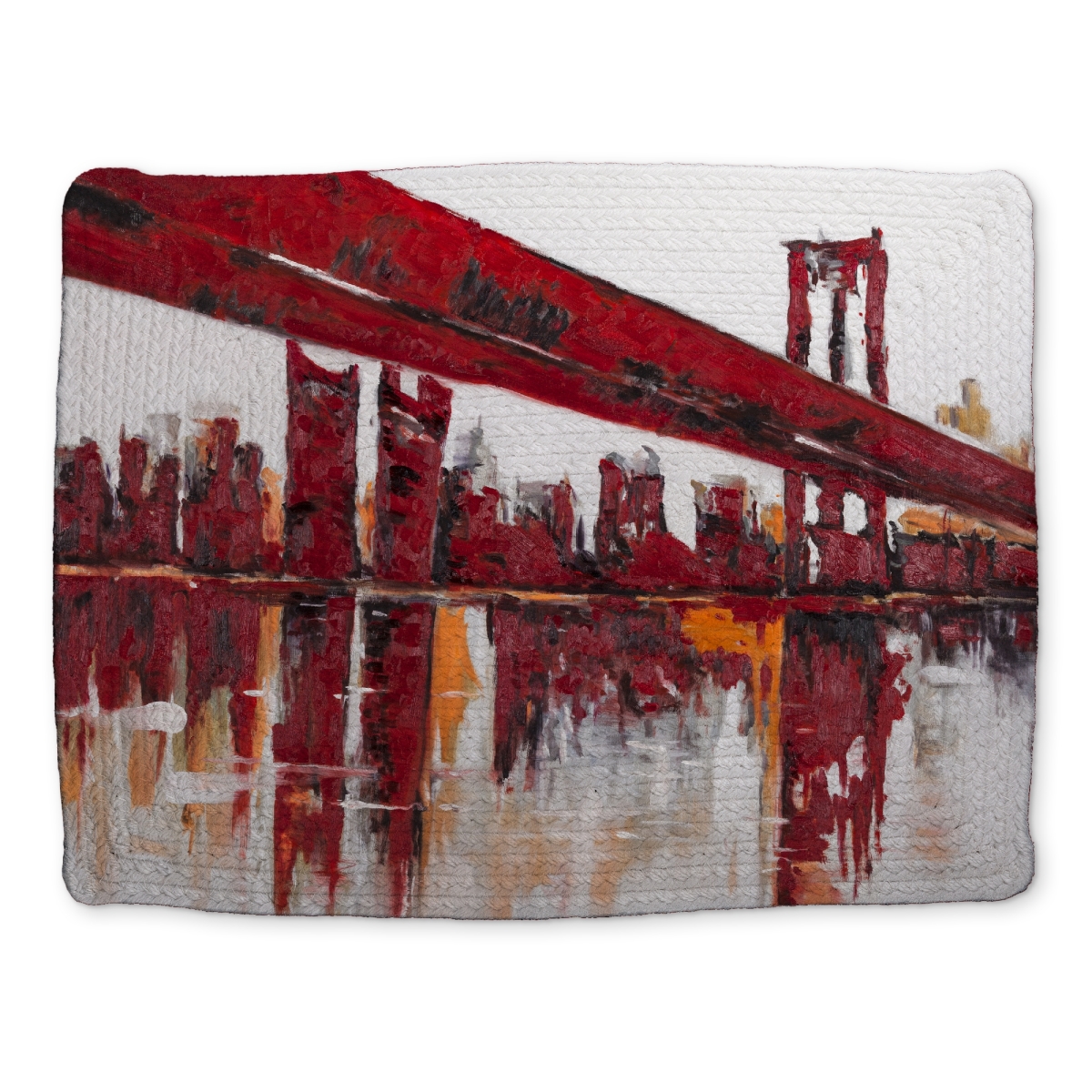 Picture of Begin Home Decor CBPM1418ZDBVGX 14 x 18 in. Red Bridge Industrial Braided Polyester Placemat - Home Decor