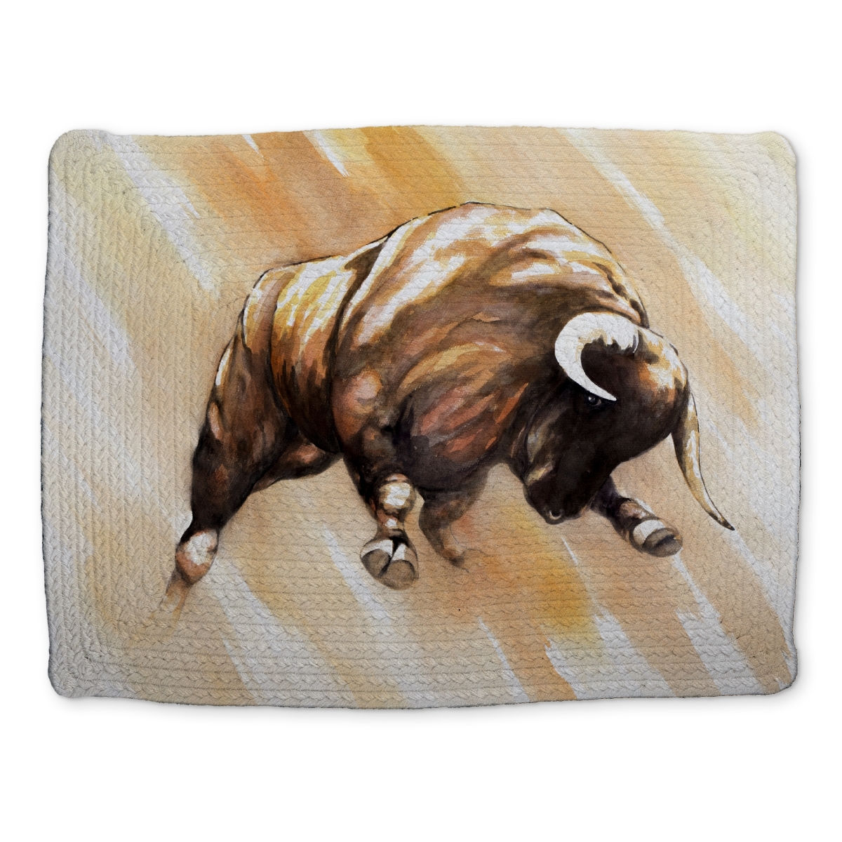 Picture of Begin Home Decor CBPM1418OZ14BG 14 x 18 in. Brown Rustic Braided Polyester Placemat - Bull To Attack Decor