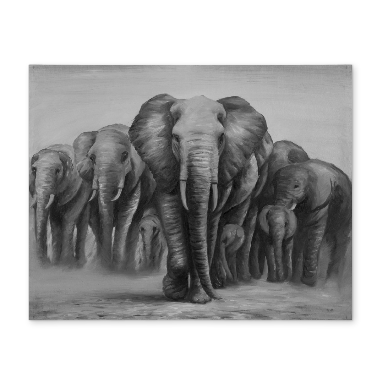 Picture of Begin Home Decor CPPM1418X5L5RI 14 x 18 in. Herd of Elephants Gray Polyester Placemat - Home Decor