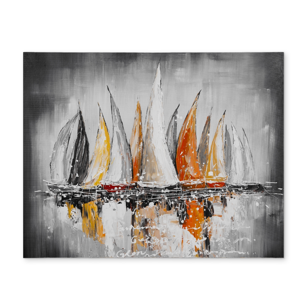 Picture of Begin Home Decor CPPM1418N3PWF5 14 x 18 in. Sails on the Winds Gray Coastal Bedroom Polyester Placemat