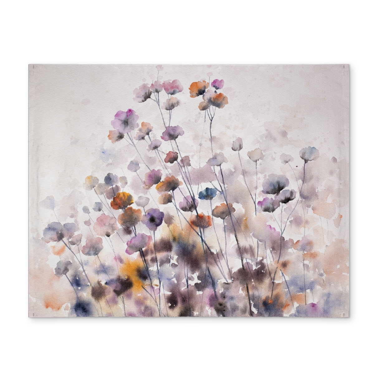 CPPM1418Y7J1V5 14 x 18 in. Purple Romantic Wildflowers Polyester Placemat - Home Decor
