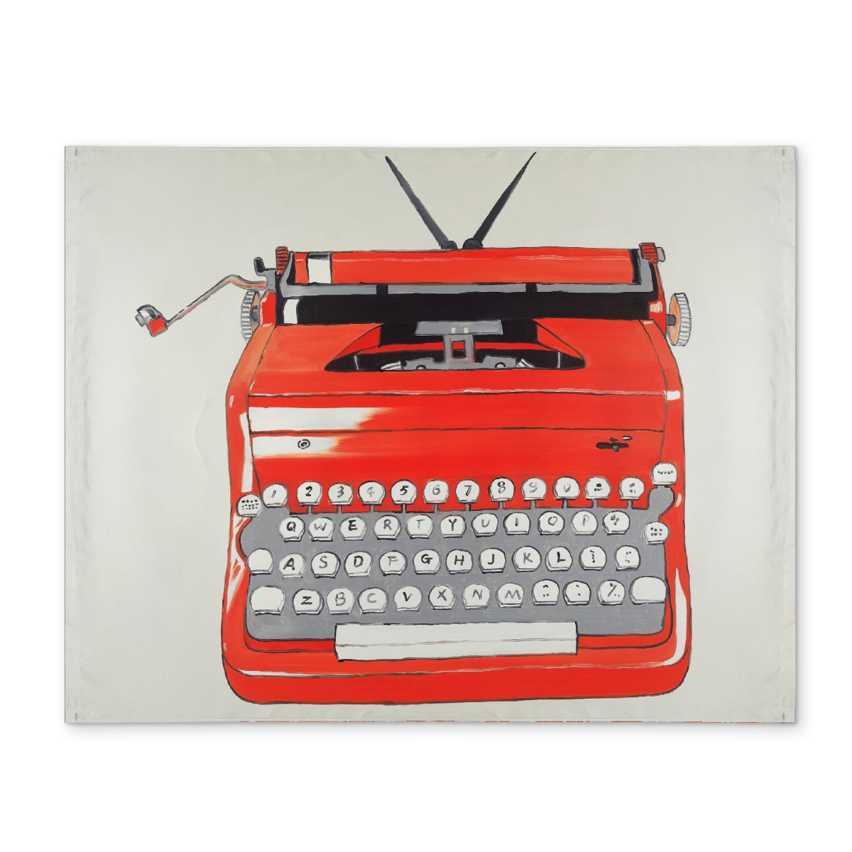 Picture of Begin Home Decor CPPM1418Q8OKPN 14 x 18 in. Red Typewriter Machine Vintage Polyester Placemat - Home Decor