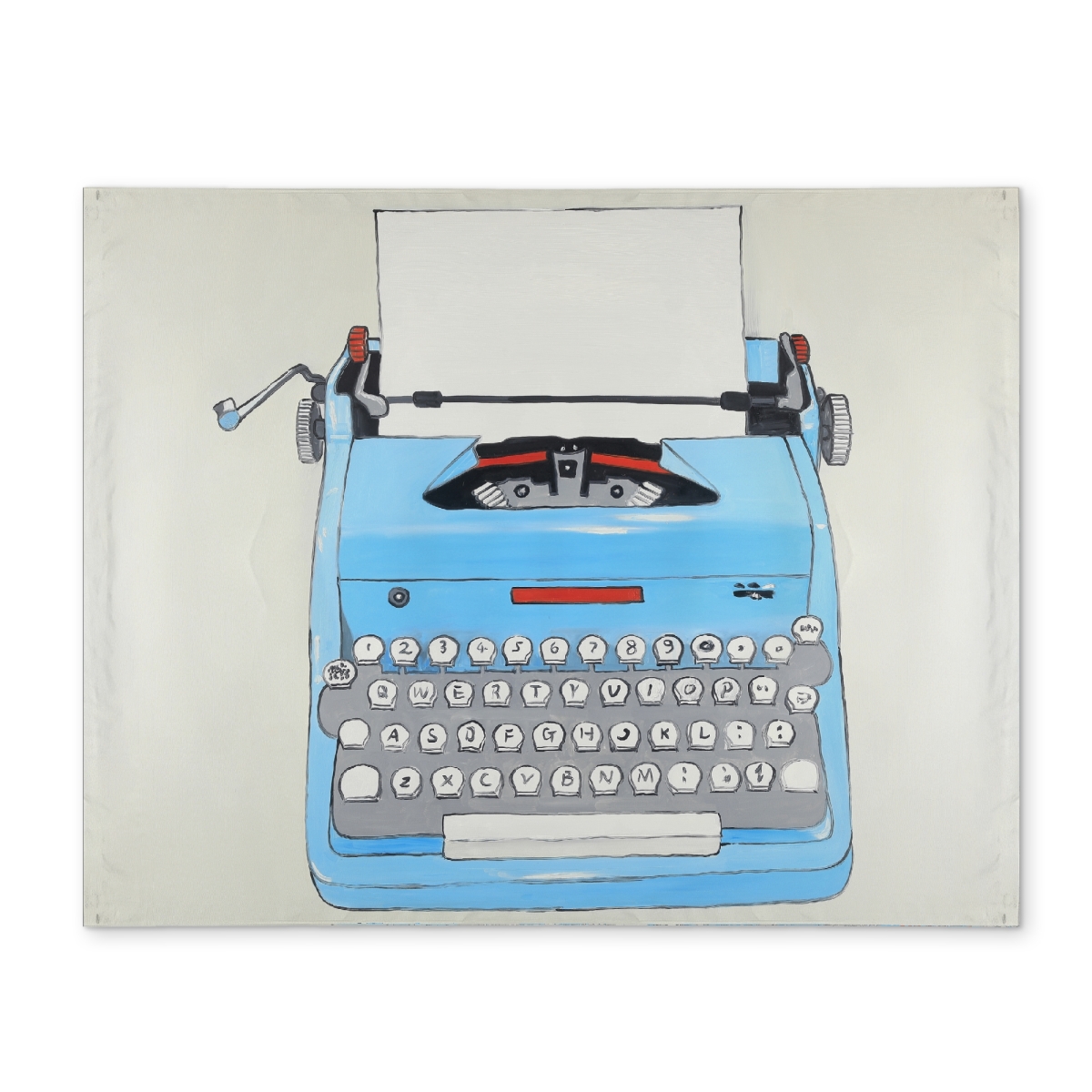 Picture of Begin Home Decor CPPM1418IH1VPS 14 x 18 in. Vintage Polyester Placemat - Blue Typewriter Machine Decor