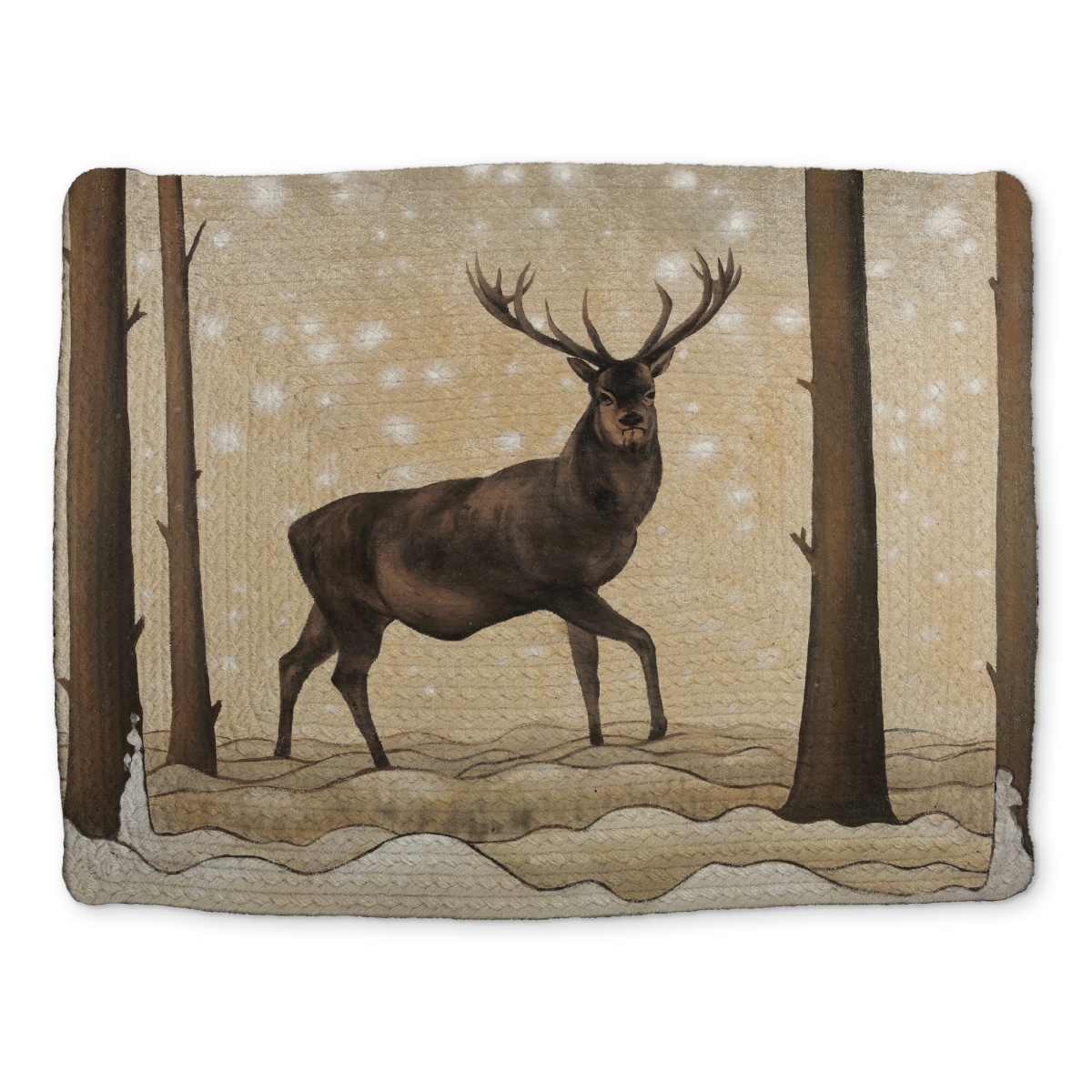 Picture of Begin Home Decor CBPM1418VALF2N 14 x 18 in. Rustic Deer Placemat - Roe Deer Winter Scene - Home Decor