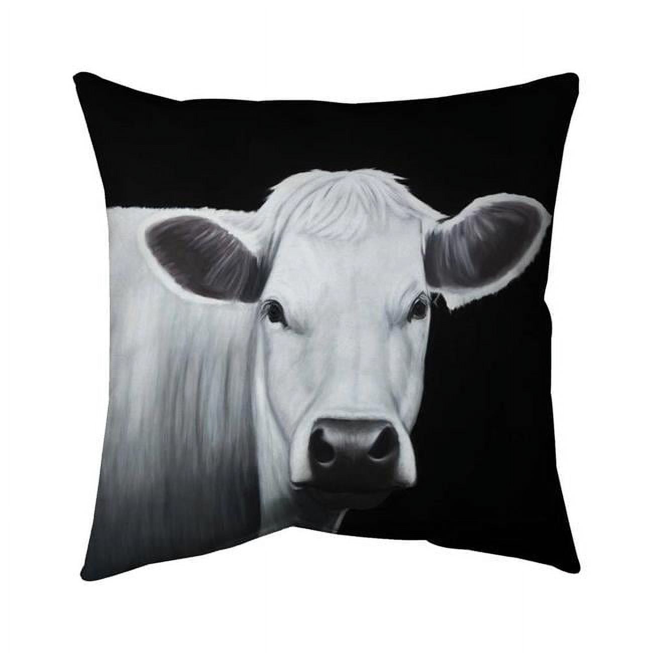 18 x 18 in. White Cow-Double Sided Print Indoor Pillow