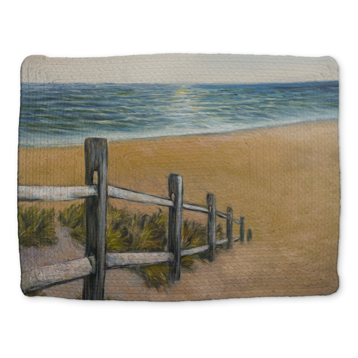Picture of Begin Home Decor CBPM141898KNXH 14 x 18 in. Quiet Seaside Coastal Bedroom Braided Polyester Placemat