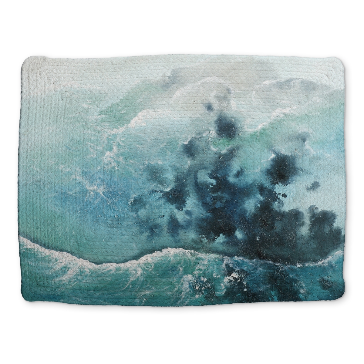 Picture of Begin Home Decor CBPM1418PHAIB8 14 x 18 in. Seaside of the Caribbean Blue Marine Braided Polyester Placemat