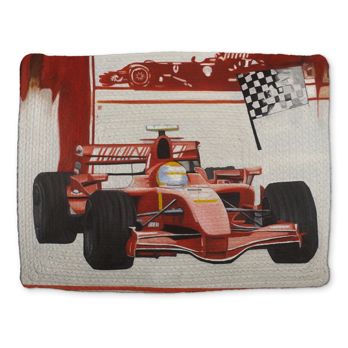 Picture of Begin Home Decor CBPM14184FZ90U 14 x 18 in. Formula 1 Car Braided Polyester Placemat - Man Cave Decor