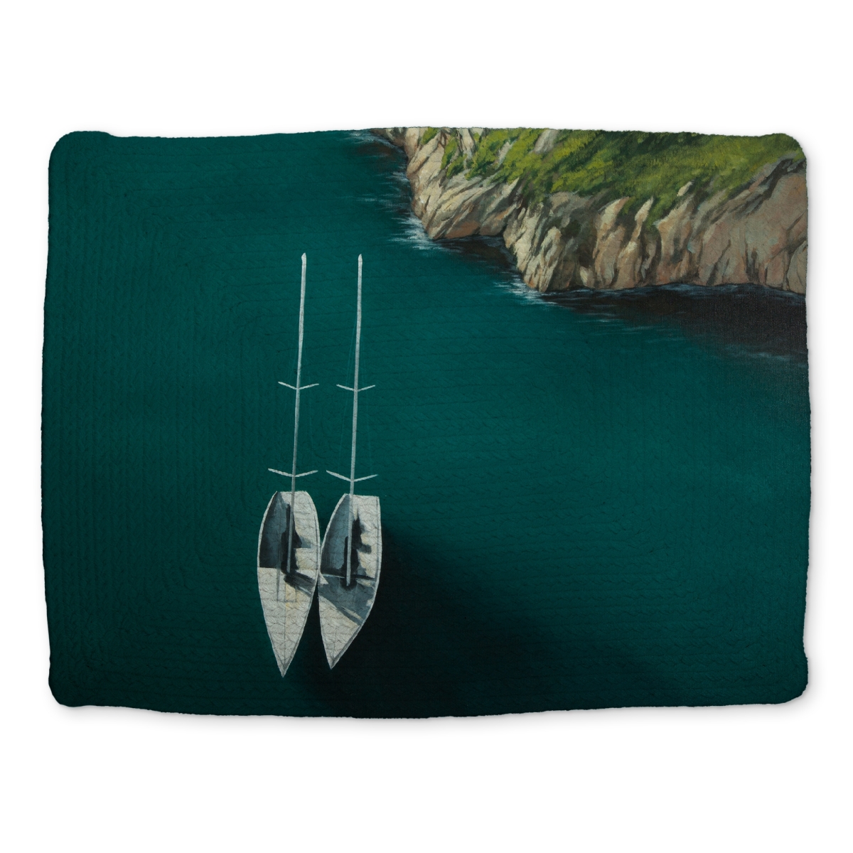 Picture of Begin Home Decor CBPM1418SZBGP0 14 x 18 in. Smooth Sailing Blue Boat Marine Braided Polyester Placemat