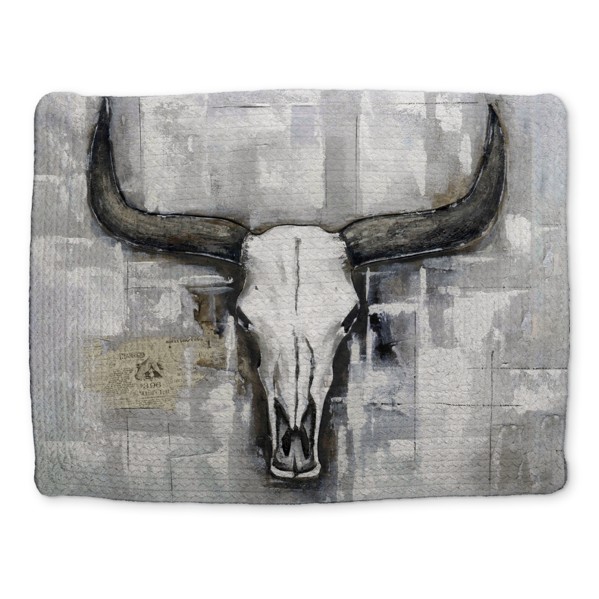 Picture of Begin Home Decor CBPM1418EWTYJA 14 x 18 in. Rustic Deer White Braided Placemat - Bull Skull Home Decor