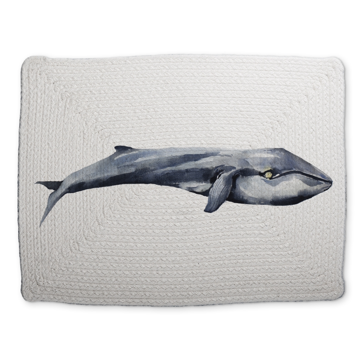 Picture of Begin Home Decor CBPM14188TI8C9 14 x 18 in. Watercolor Whale Blue Aquatic Animals Braided Polyester Placemat