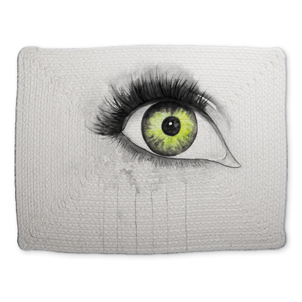 Picture of Begin Home Decor CBPM1418SMJXNT 14 x 18 in. Gray Braided Placemat - Green Eye Watercolor - Home Decor