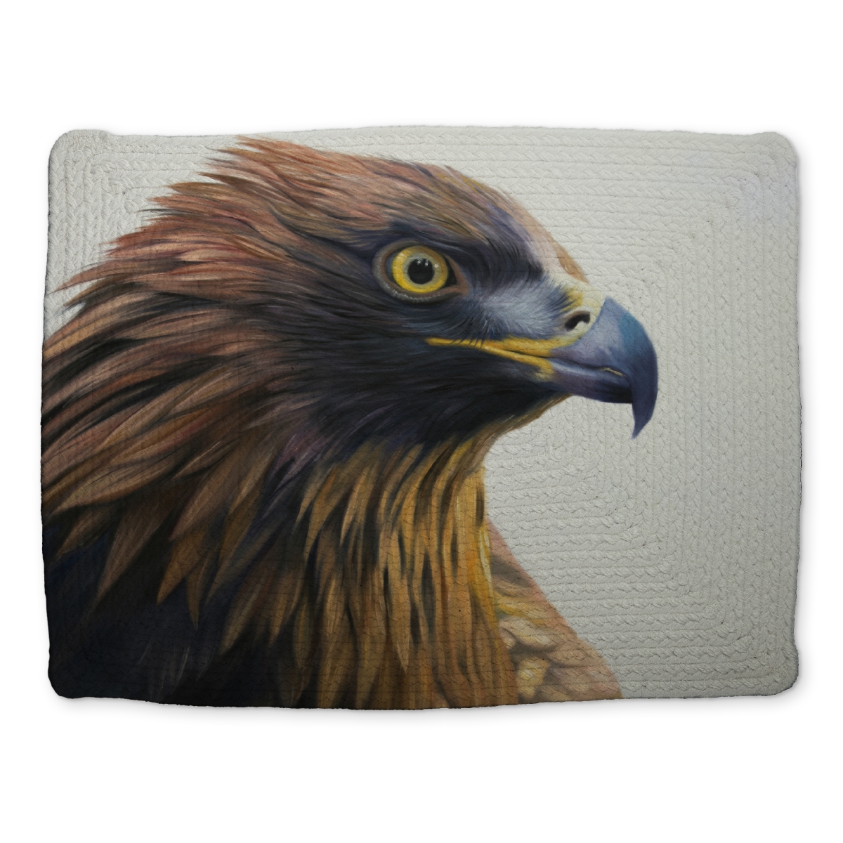 Picture of Begin Home Decor CBPM14185HZI29 14 x 18 in. Brown-Headed Eagle Braided Placemat - Animals Western Decor