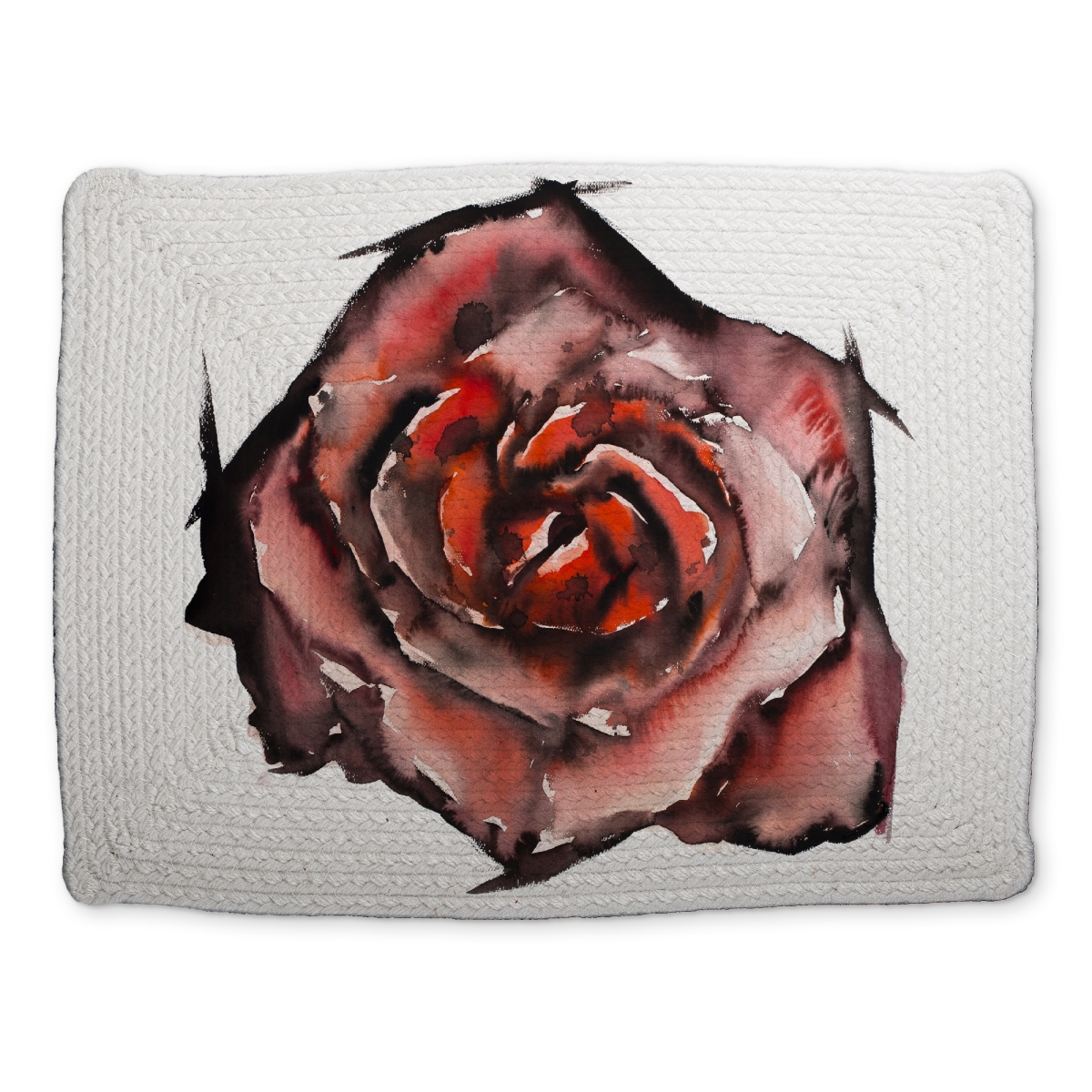 Picture of Begin Home Decor CBPM14189C0KEV 14 x 18 in. Watercolor Rose Floral Placemat - Modern Botanical Home Decor