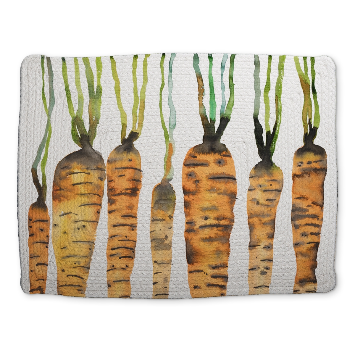 Picture of Begin Home Decor CBPM14185A8LDT 14 x 18 in. Watercolor Carrots Braided Polyester Placemat - Home Decor
