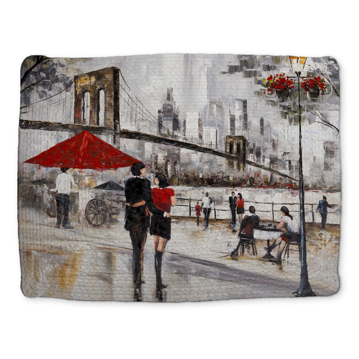 Picture of Begin Home Decor CBPM1418JV1GJ0 14 x 18 in. Couple in York City Brown Building Placemat - Home Decor