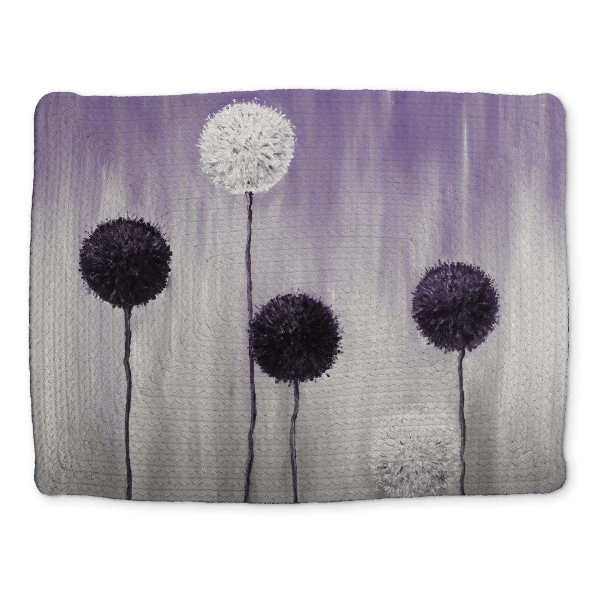 Picture of Begin Home Decor CBPM14186FV3LT 14 x 18 in. Purple & White Allium Floral Braided Placemat - Home Decor