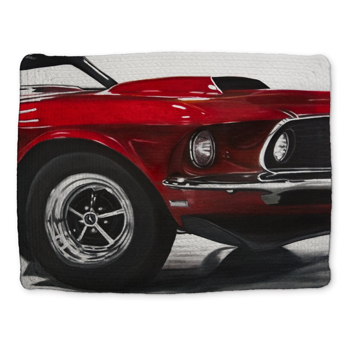 Picture of Begin Home Decor CBPM1418TJISGX 14 x 18 in. Classic Red Car Braided Polyester Placemat - Vintage Man Cave