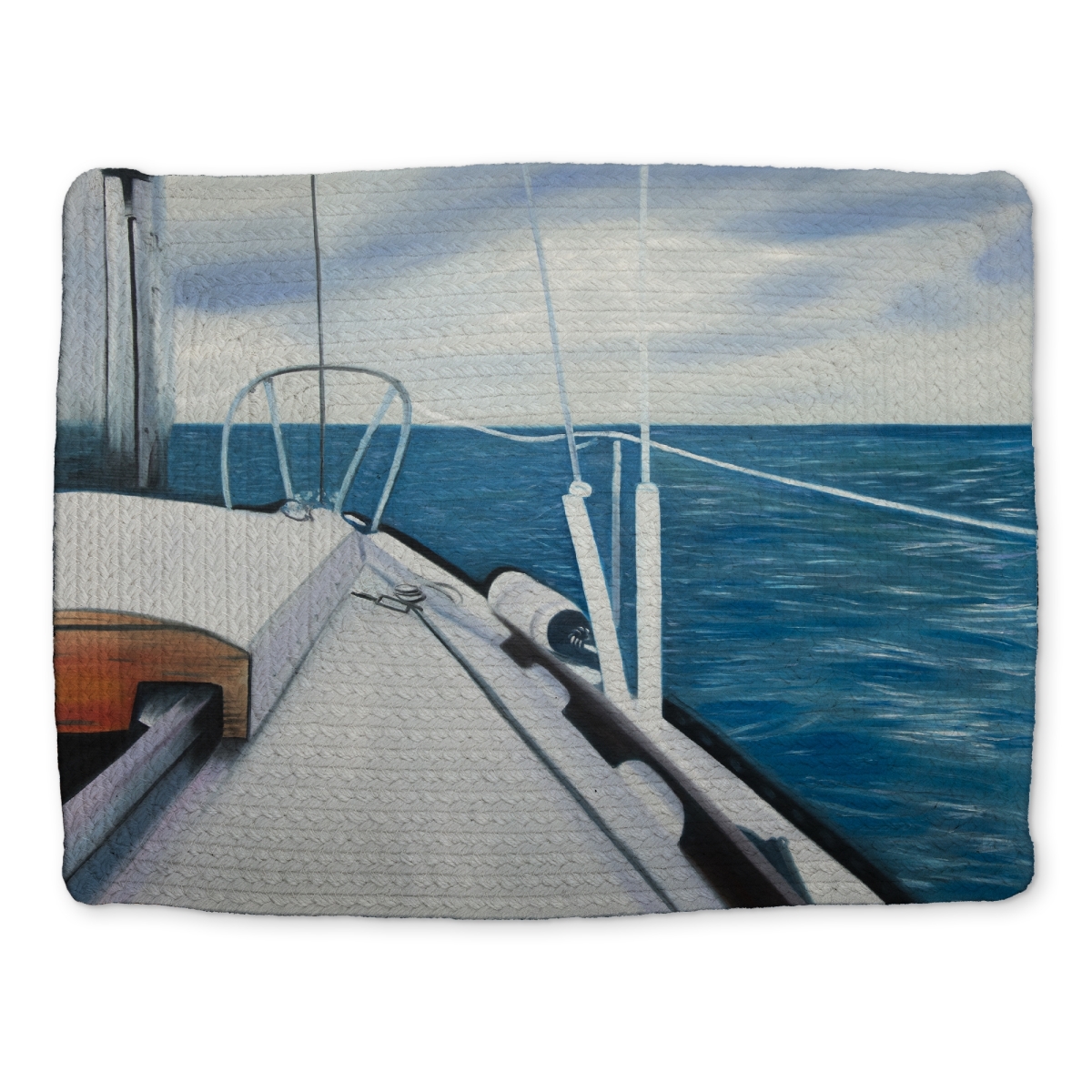 Picture of Begin Home Decor CBPM1418N6CPUH 14 x 18 in. Coastal Braided Polyester Placemat - Sail on the Water Decor