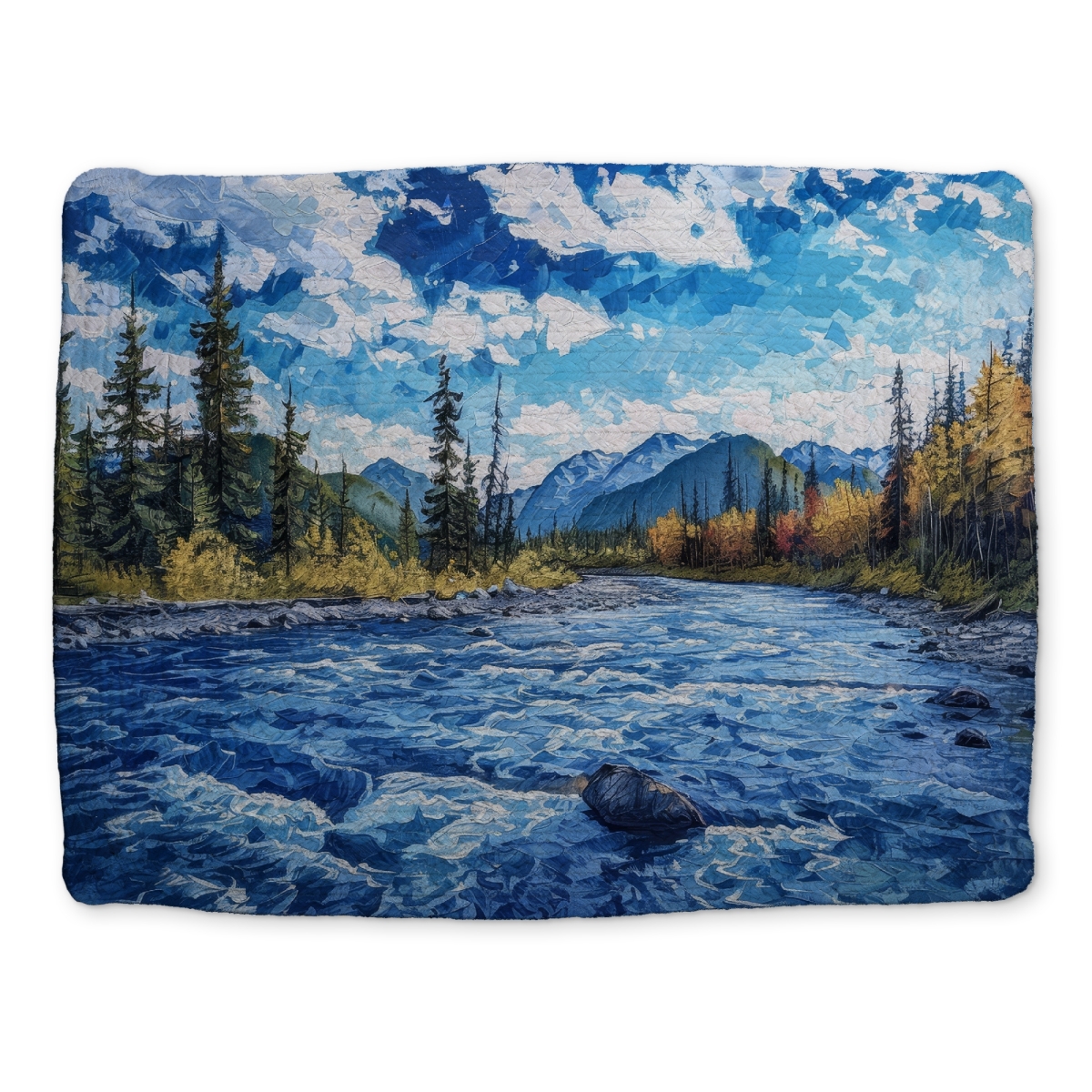 Picture of Begin Home Decor CBPM1418RNDMTJ 14 x 18 in. Blue Braided Polyester Placemat Flow - Home Decor Essential
