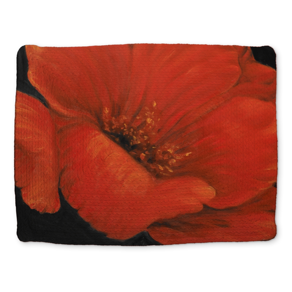Picture of Begin Home Decor CBPM1418U980ZS 14 x 18 in. Contemporary Black Flowers Braided Polyester Placemat - Red