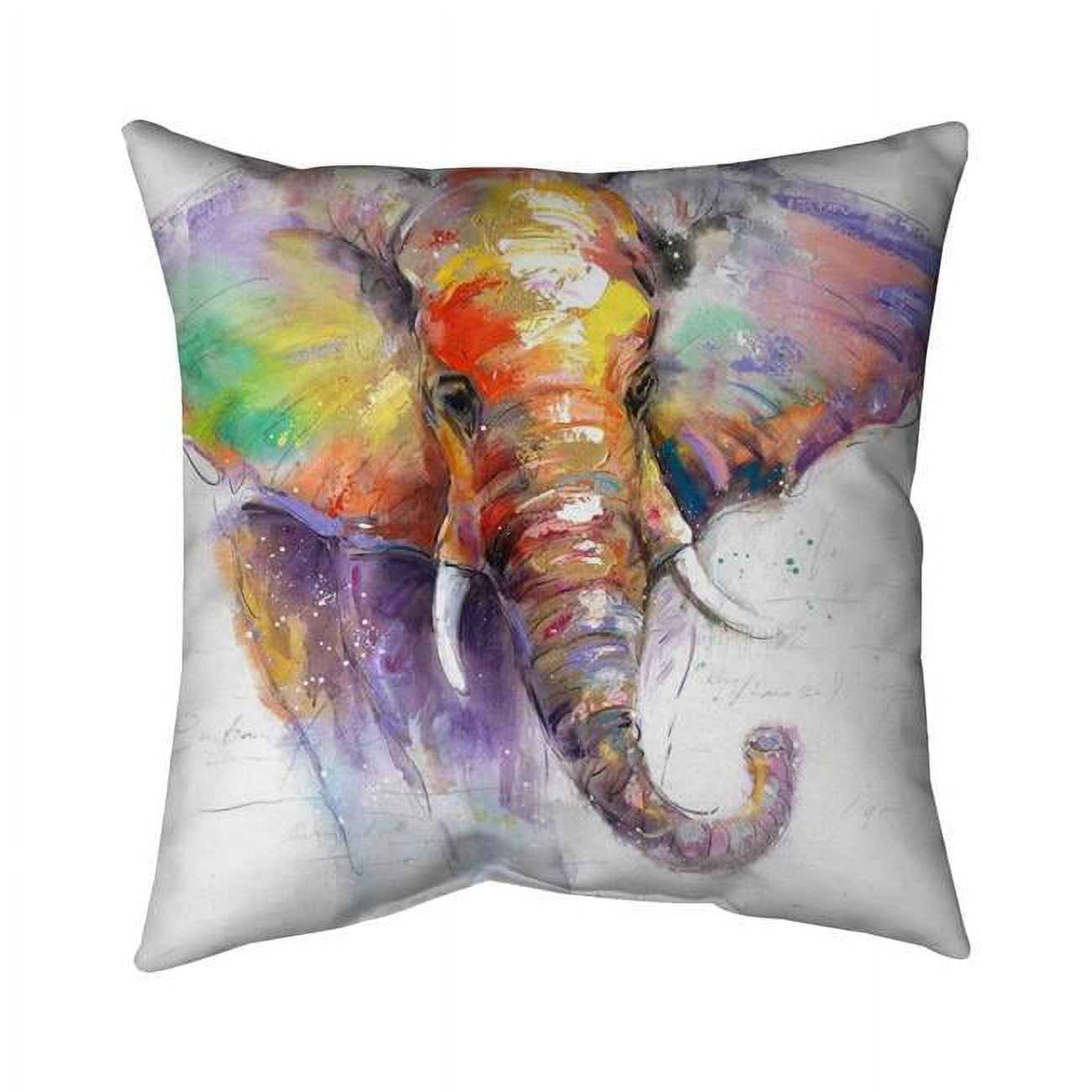 18 x 18 in. Beautiful & Colorful Elephant-Double Sided Print Indoor Pillow