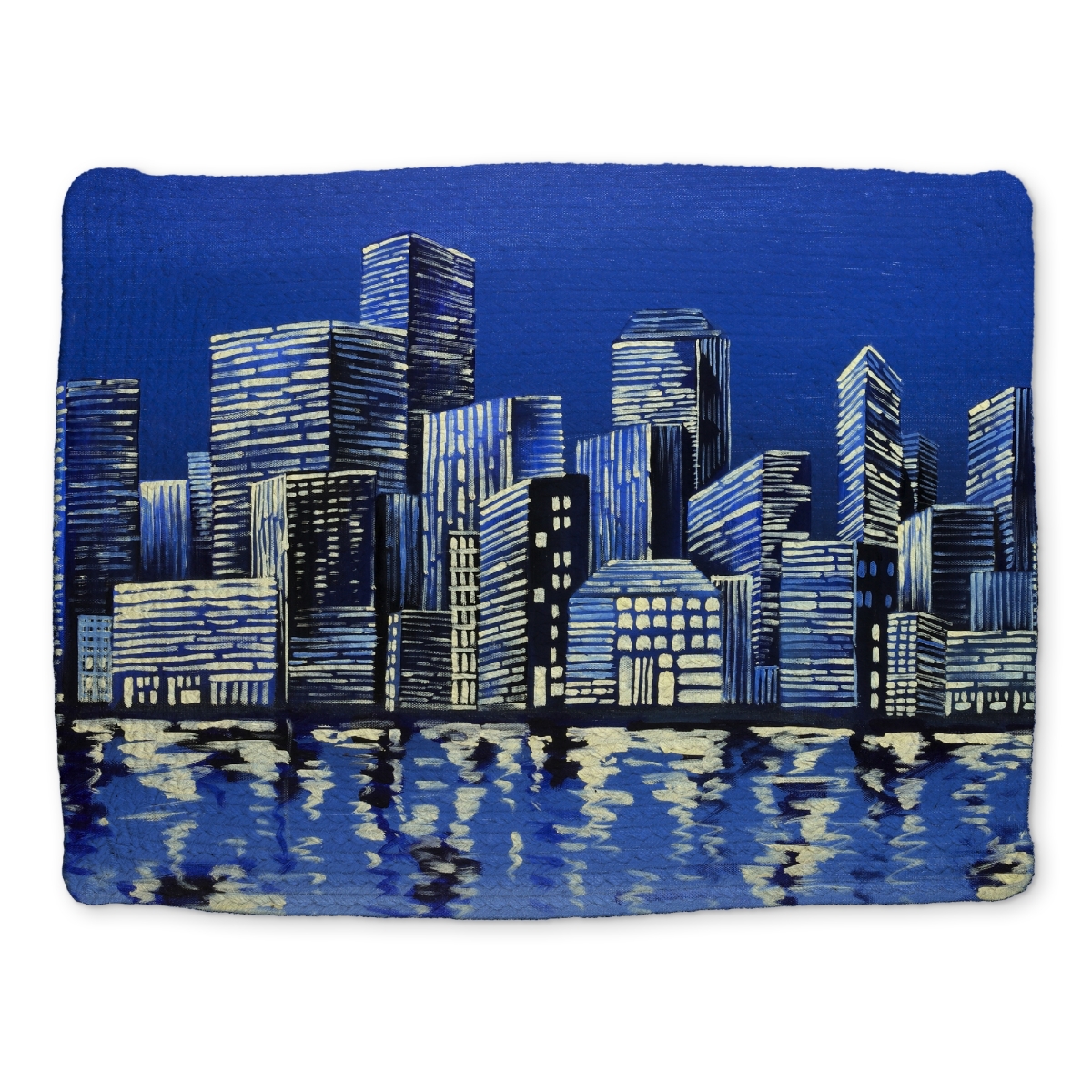 Picture of Begin Home Decor CBPM1418MI37ZD 14 x 18 in. City in Blue Contemporary Braided Polyester Placemat - Home Decor