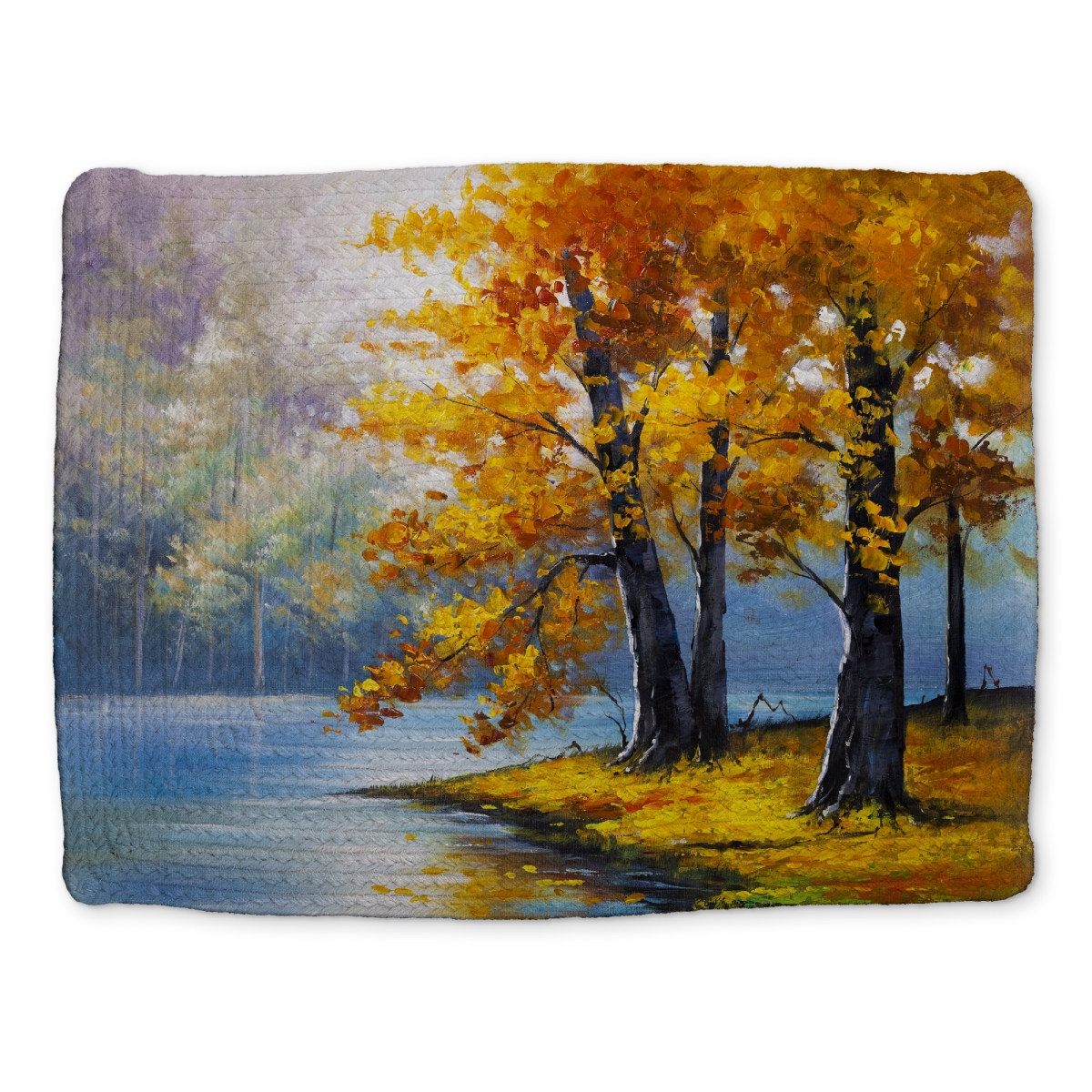 Picture of Begin Home Decor CBPM1418OWL2ZE 14 x 18 in. Two Trees by the Lake - Contemporary Braided Polyester Placemat