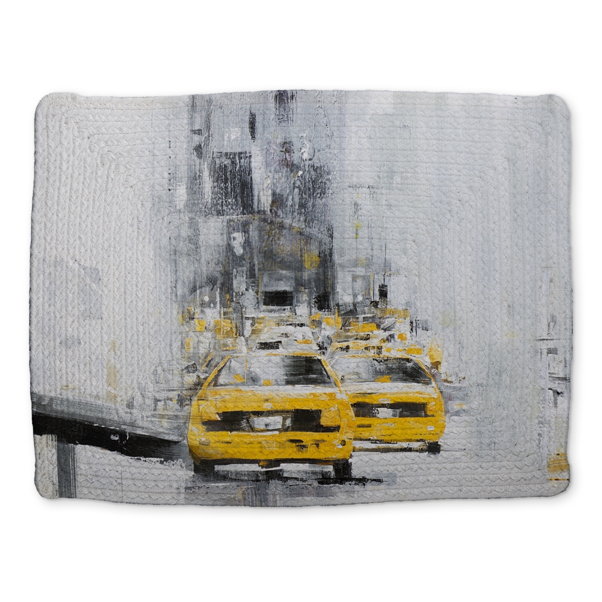 Picture of Begin Home Decor CBPM1418PPTZ7T 14 x 18 in. Gray Transportation Bedroom Placemat - Yellow Brooklyn Bridge