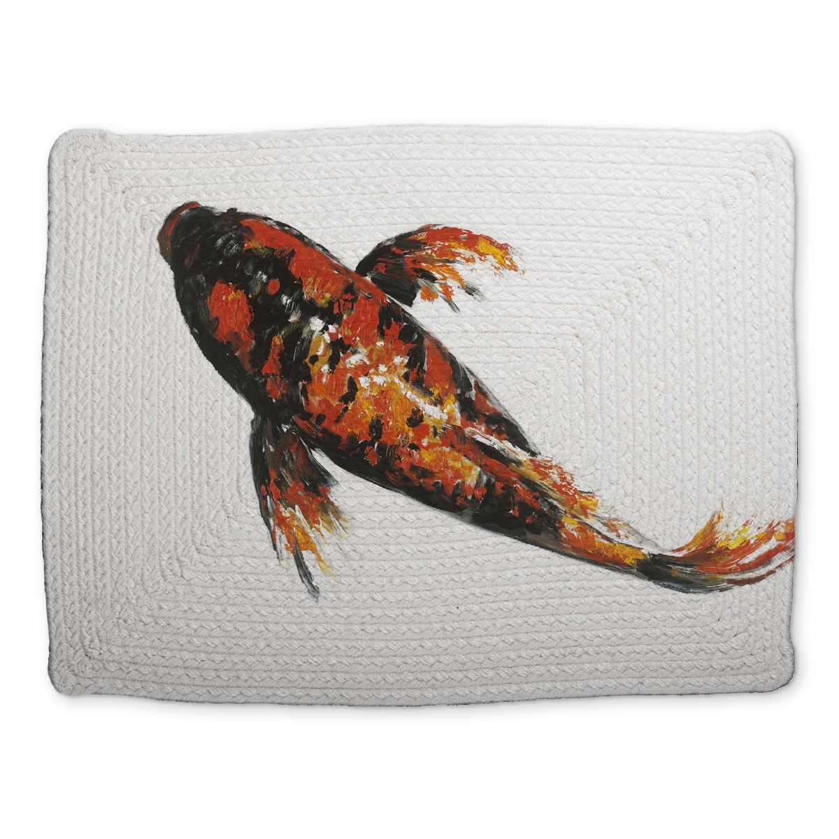Picture of Begin Home Decor CBPM141876O7QG 14 x 18 in. Black Exotic Bedroom Placemat - Red Butterfly Koi Fish Design