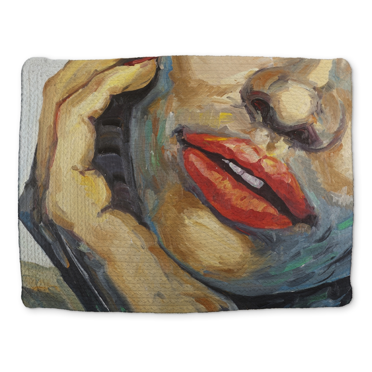 Picture of Begin Home Decor CBPM1418O8W4XL 14 x 18 in. Irresistible Lips Brown Braided Polyester Placemat - Home Decor