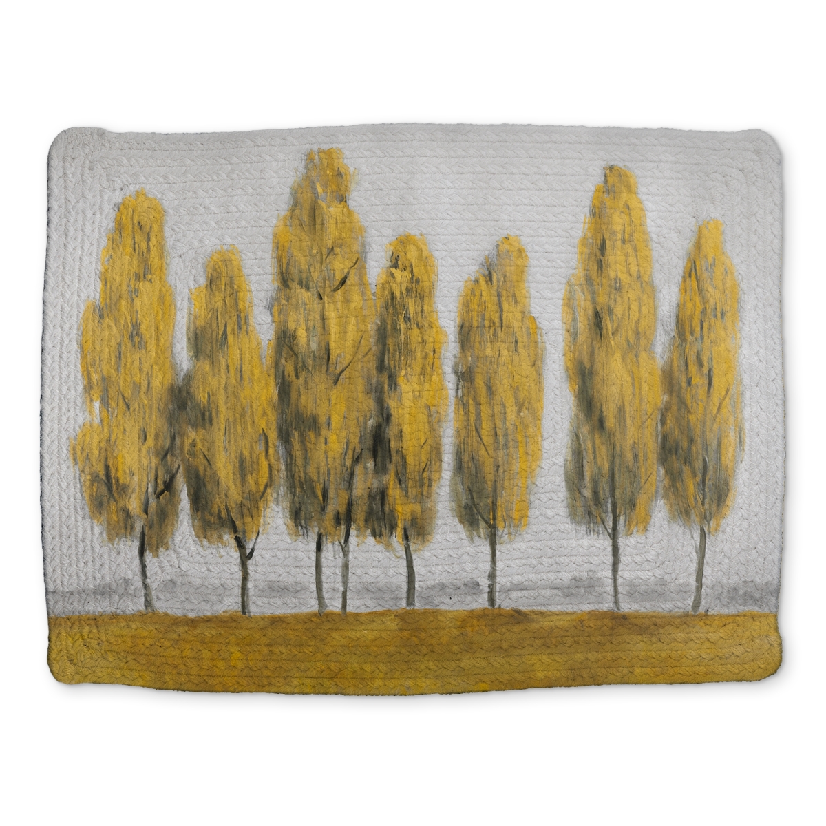 Picture of Begin Home Decor CBPM1418FXCHY6 14 x 18 in. Abstract Yellow Trees Placemat - Contemporary Bedroom Decor
