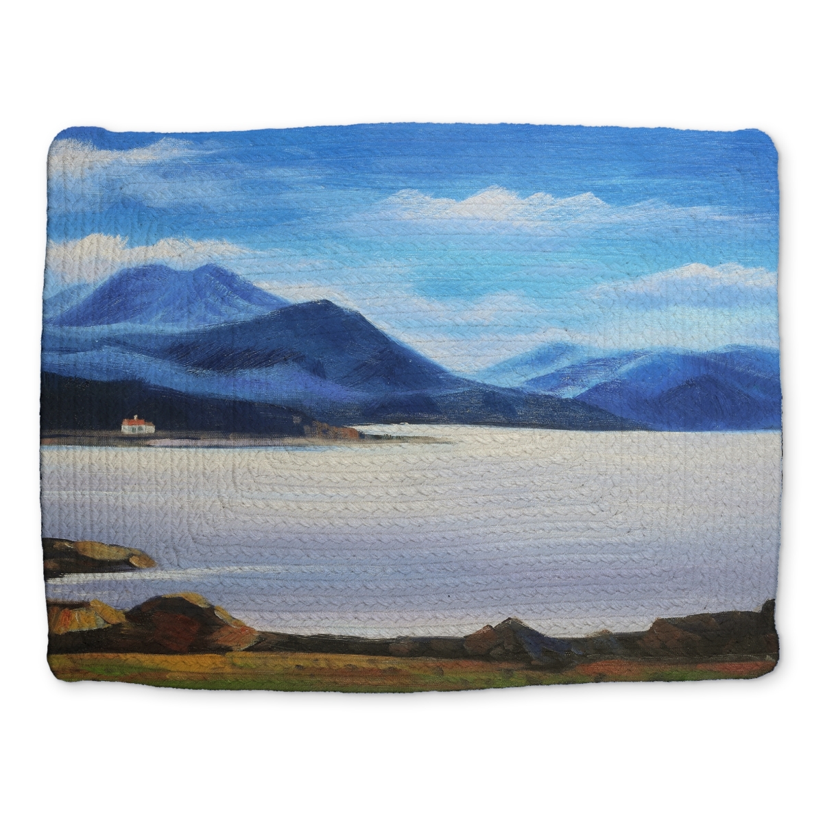 Picture of Begin Home Decor CBPM1418Z2VZ09 14 x 18 in. Coastal Blue Scenic Braided Placemat - Scottish Highlands Decor