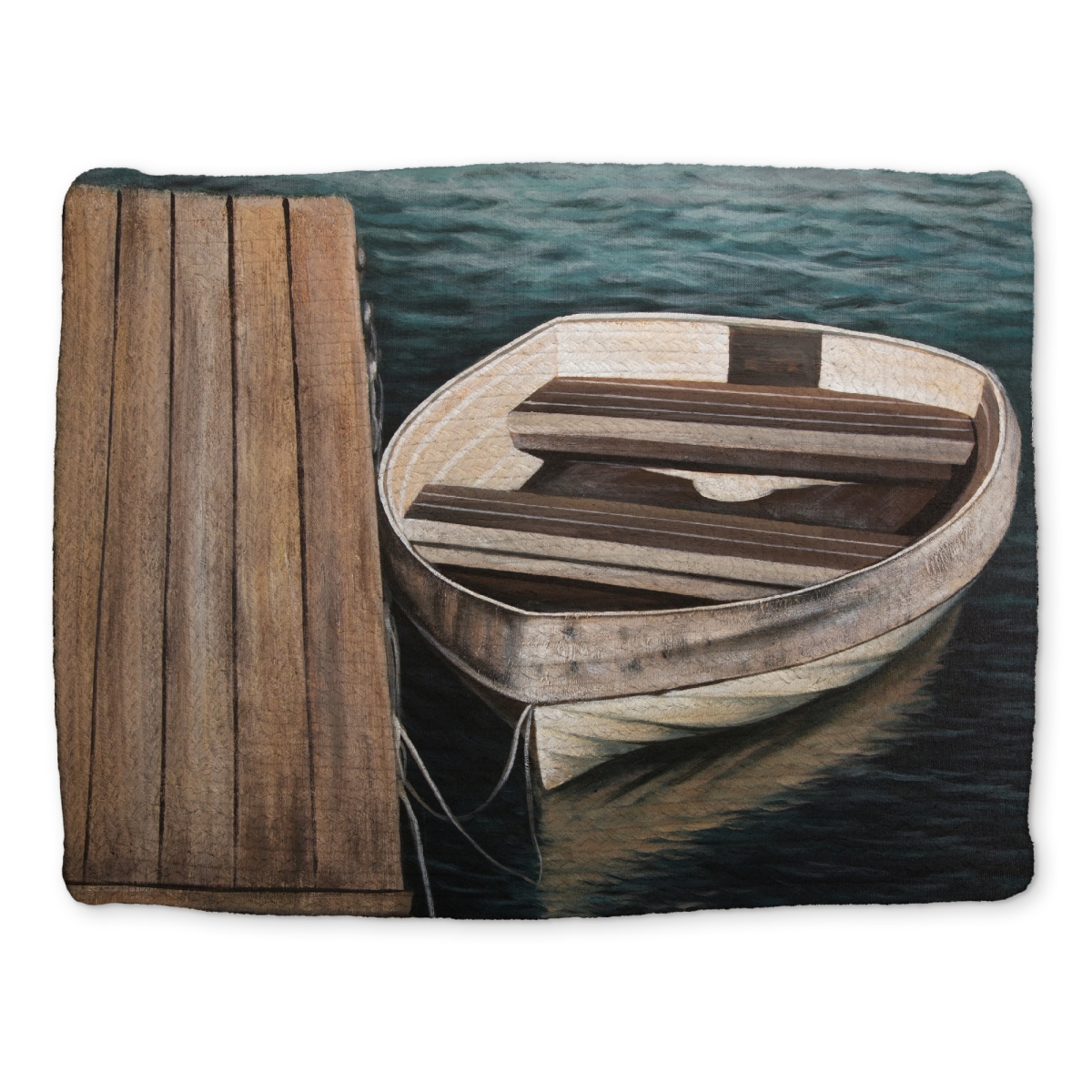 Picture of Begin Home Decor CBPM14180PNJIZ 14 x 18 in. Rowboats Coastal Braided Placemat - Bedroom Decor - Polyester