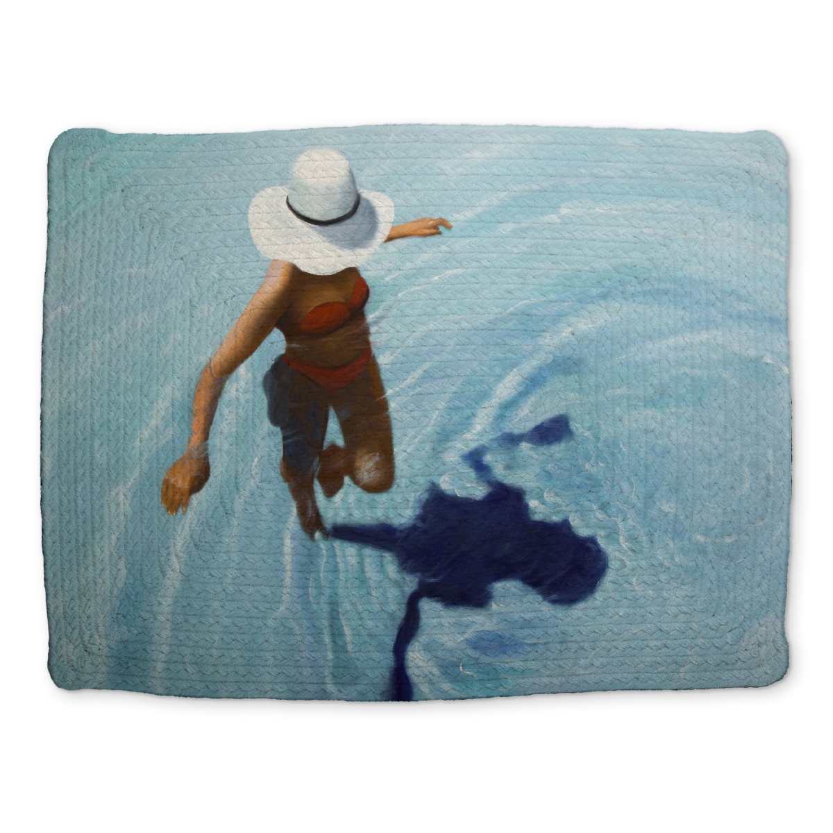 Picture of Begin Home Decor CBPM1418PG5J8C 14 x 18 in. Blue Bedroom Exotic Braided Polyester Placemat - on Vacation