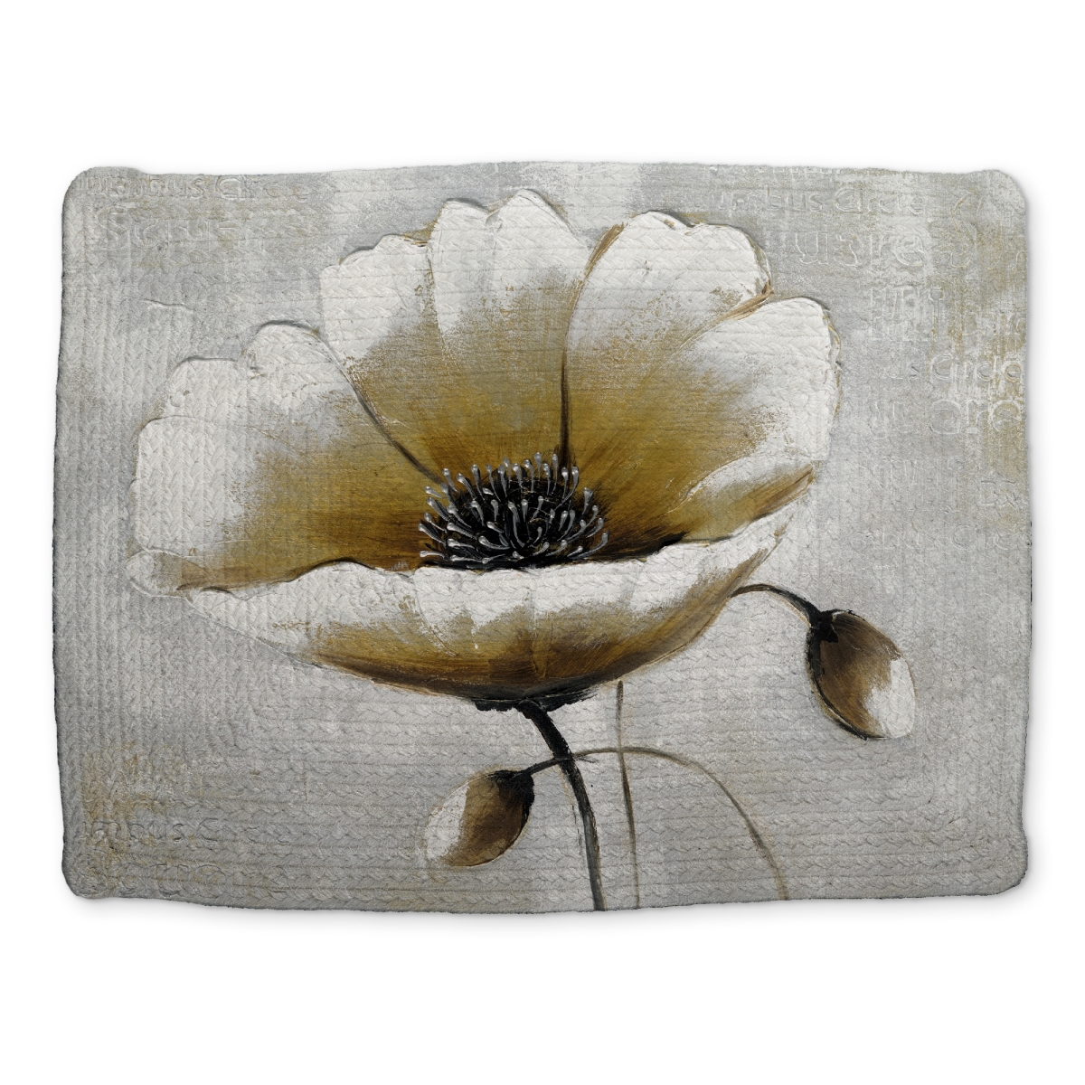 Picture of Begin Home Decor CBPM14182D853Y 14 x 18 in. White Modern Floral Braided Polyester Placemat - Home Decor