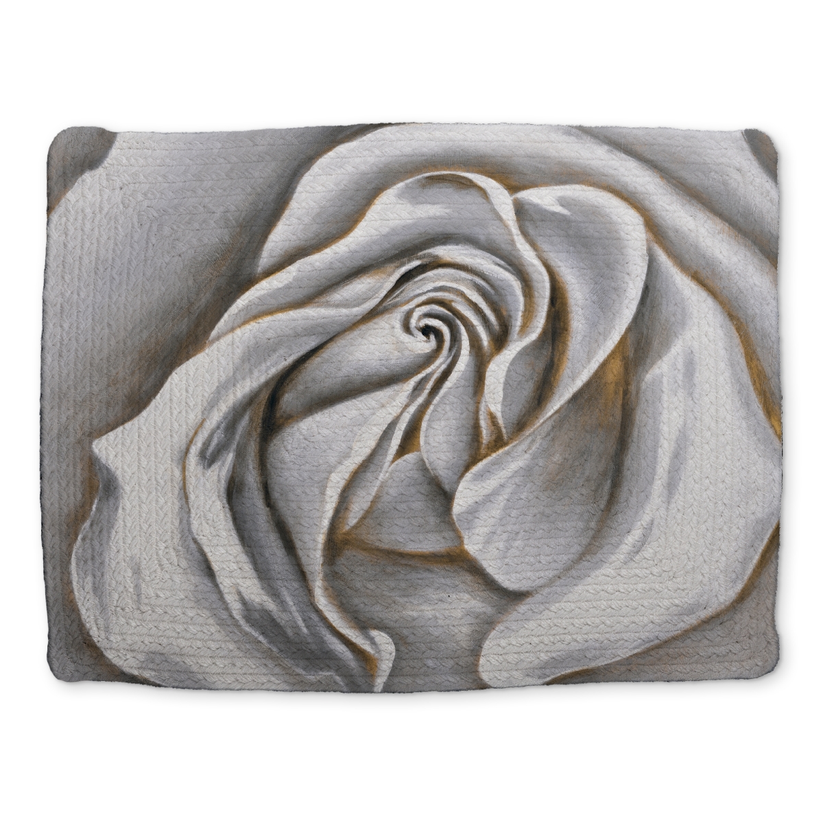 Picture of Begin Home Decor CBPM1418PR7OJ5 14 x 18 in. White Rose Braided Polyester Placemat - Home Decor Elegance