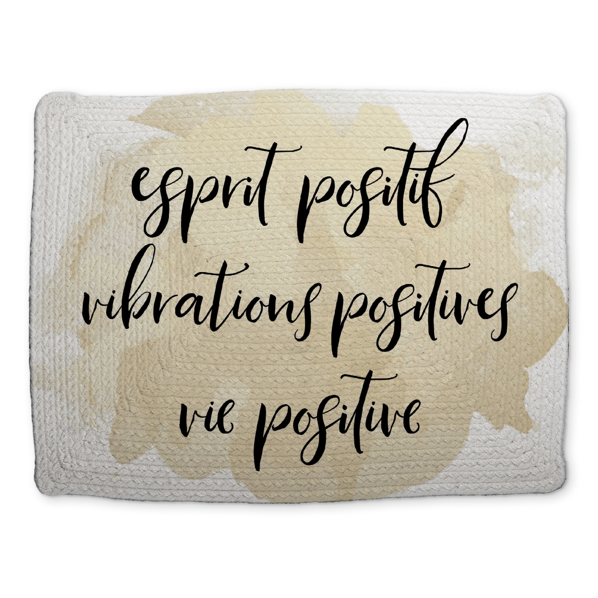 Picture of Begin Home Decor CBPM1418AICFMW 14 x 18 in. Spiritual Shapes Beige Braided Placemat - Home Decor Esprit