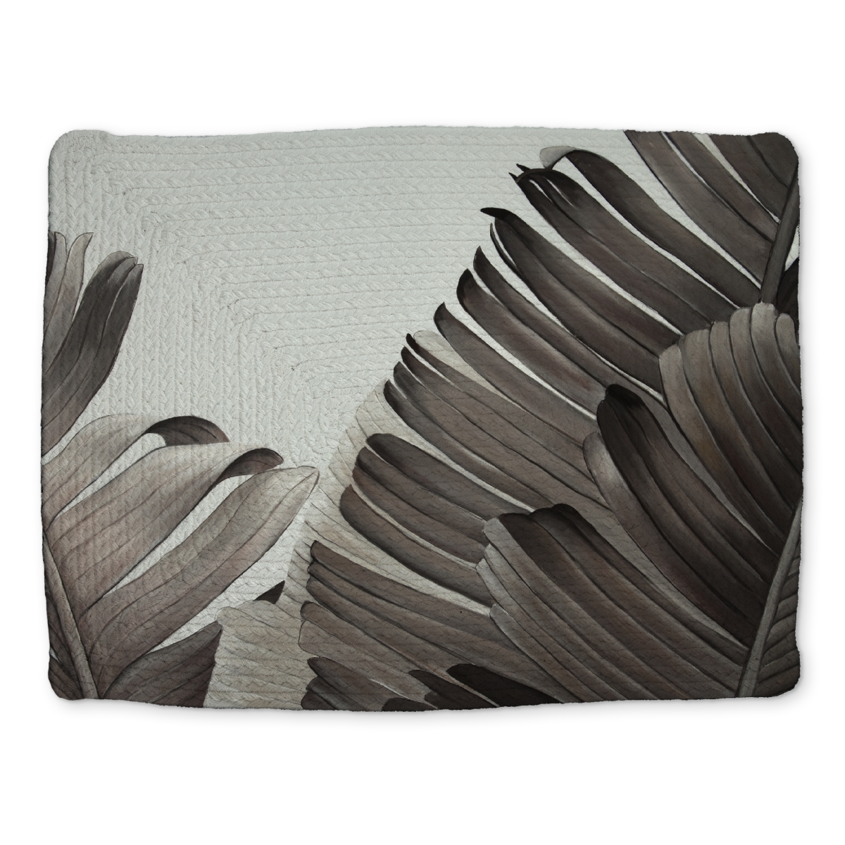 Picture of Begin Home Decor CBPM14181XF866 14 x 18 in. Grayscale Tropical Leaves Brown Exotic Braided Placemat