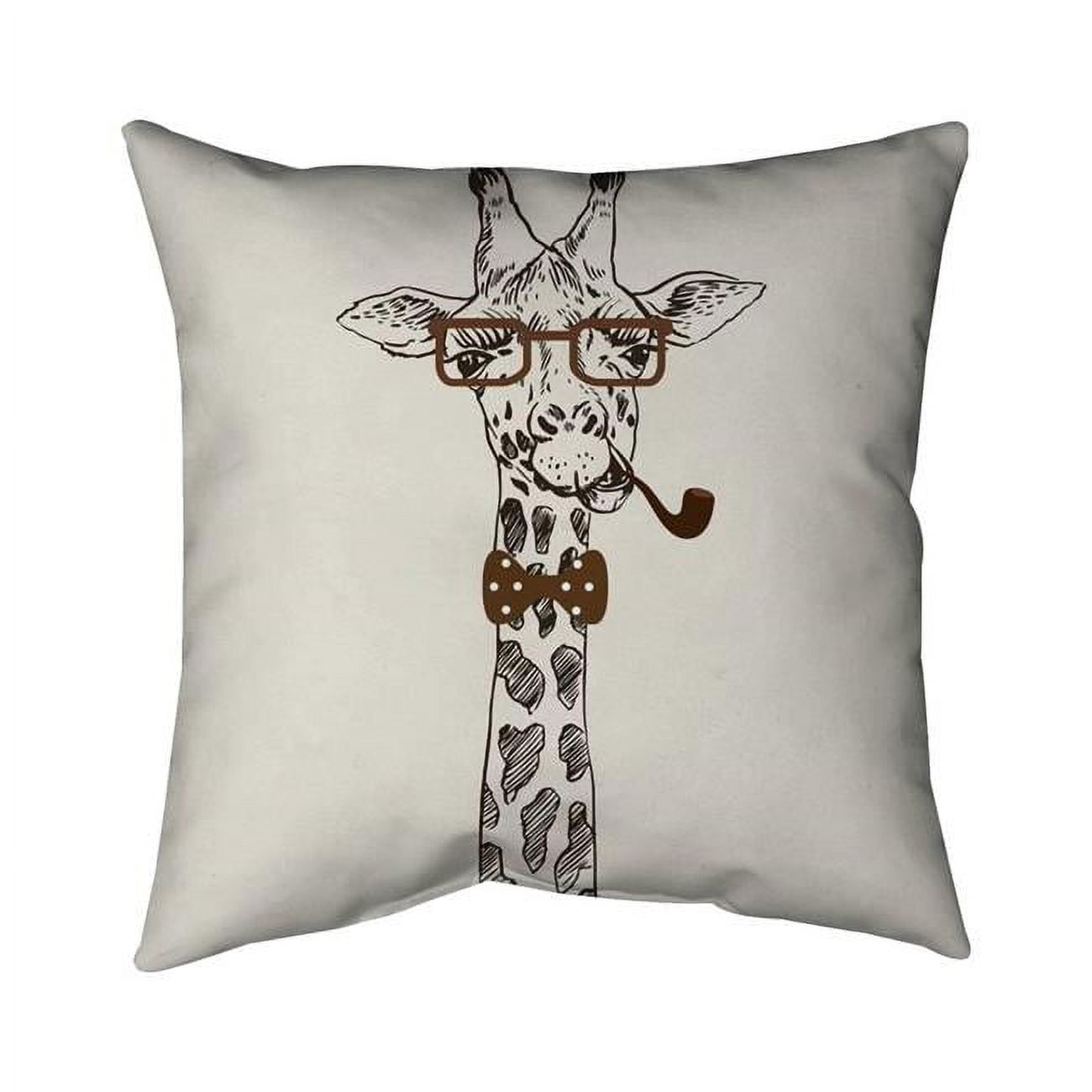 18 x 18 in. Funny Giraffe with A Pipe-Double Sided Print Indoor Pillow