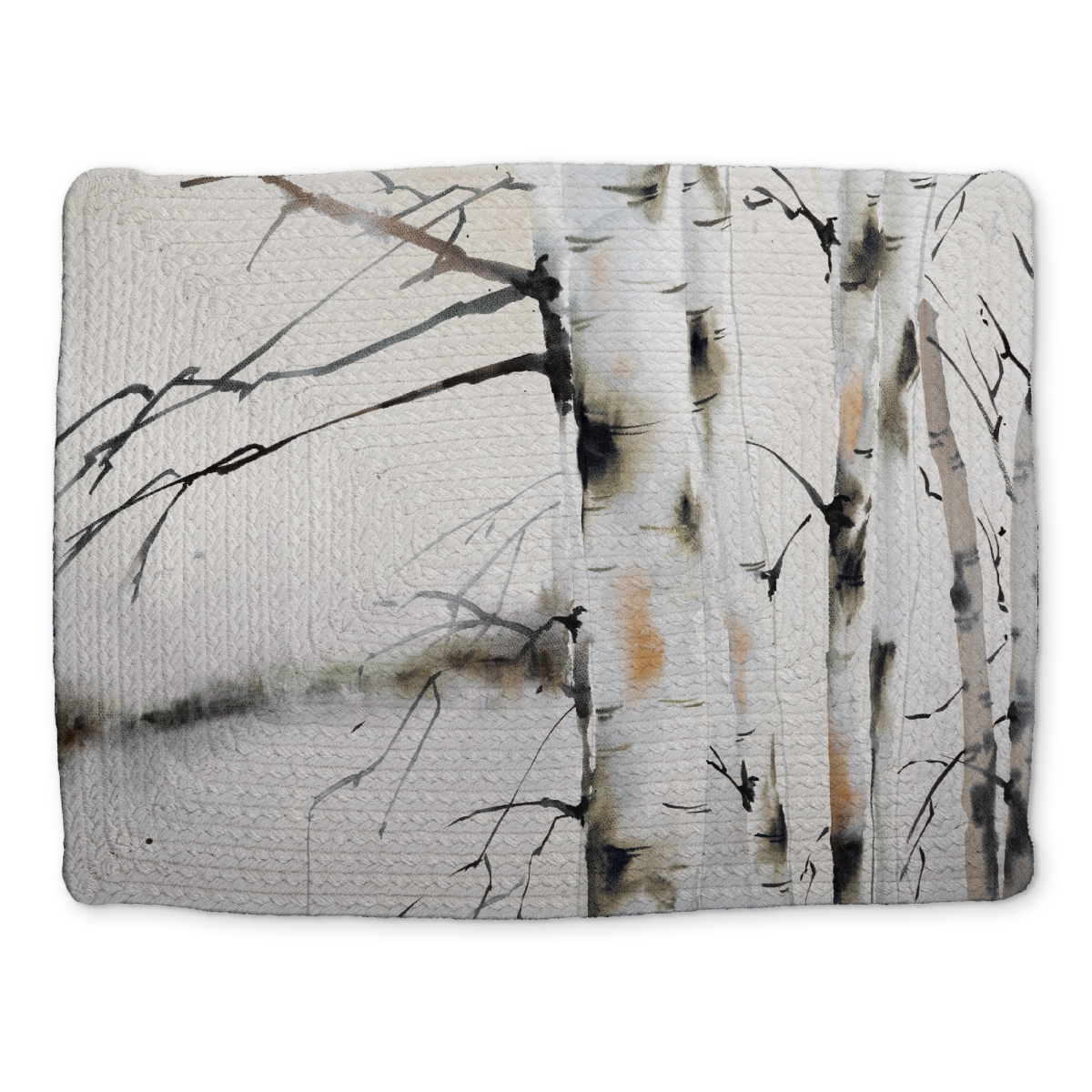 Picture of Begin Home Decor CBPM1418NIL52C 14 x 18 in. Winter Birches Braided Placemat - Minimalist Home Decor