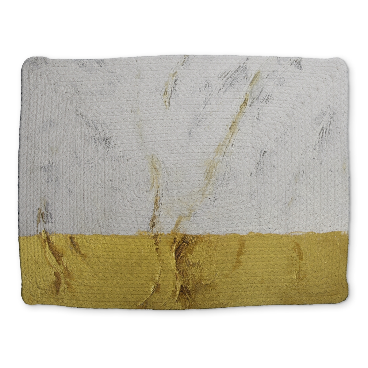 Picture of Begin Home Decor CBPM14184LR671 14 x 18 in. Golden Shine White Abstract Braided Polyester Placemat - Decor